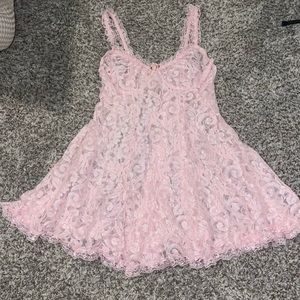 Lingerie lace coquette pink dress S